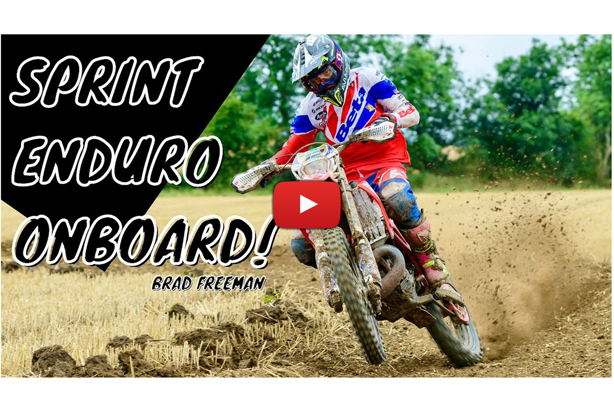 Enduro World Championship points leader and reigning E3 title holder Brad Freeman jumped back into the UK for the summer break and landed in a stubble field for some high-speed Sprint Enduro racing on his Beta RR Racing 300 two-stroke.