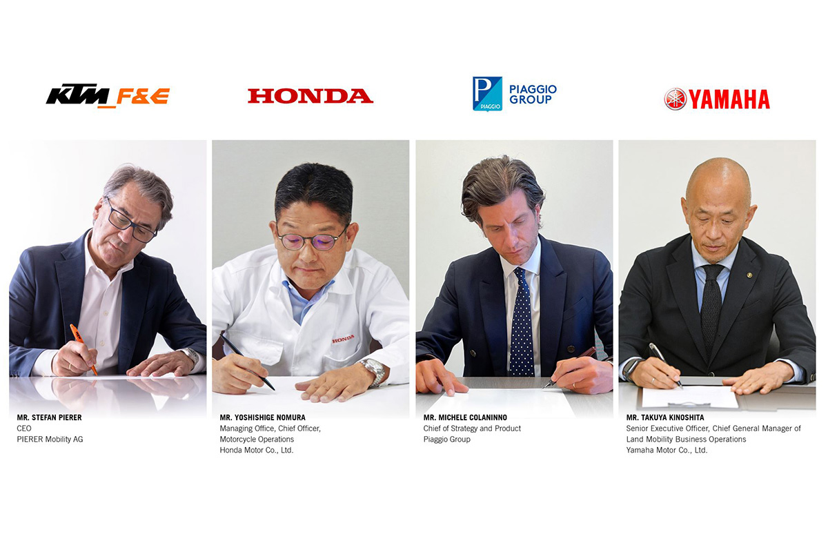 KTM, Honda, Yamaha y Piaggio firman un acuerdo para las baterías de las motos eléctricas 