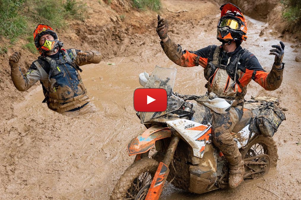 Adventure bikes up mud bath mountain – Chris Birch beds bikes in the hard way