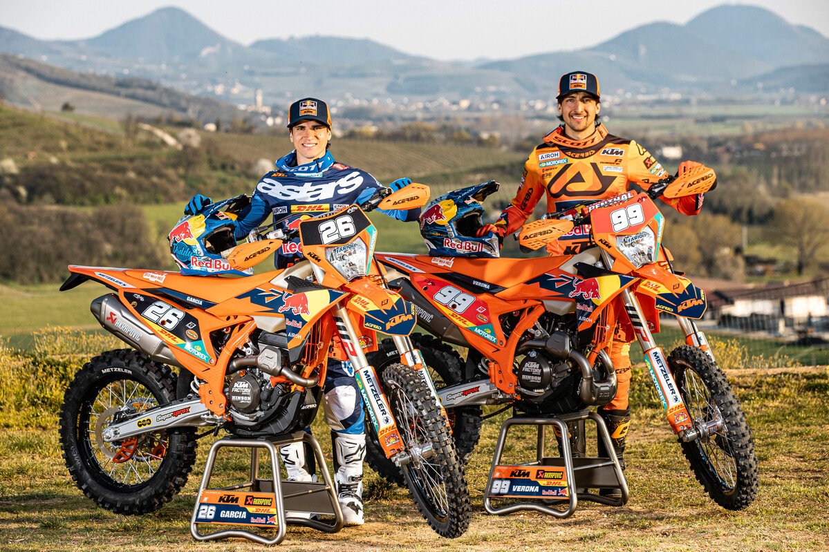 Motos Pro: las máquinas oficiales del Red Bull KTM Factory Racing Enduro Team 2026 de García y Verona