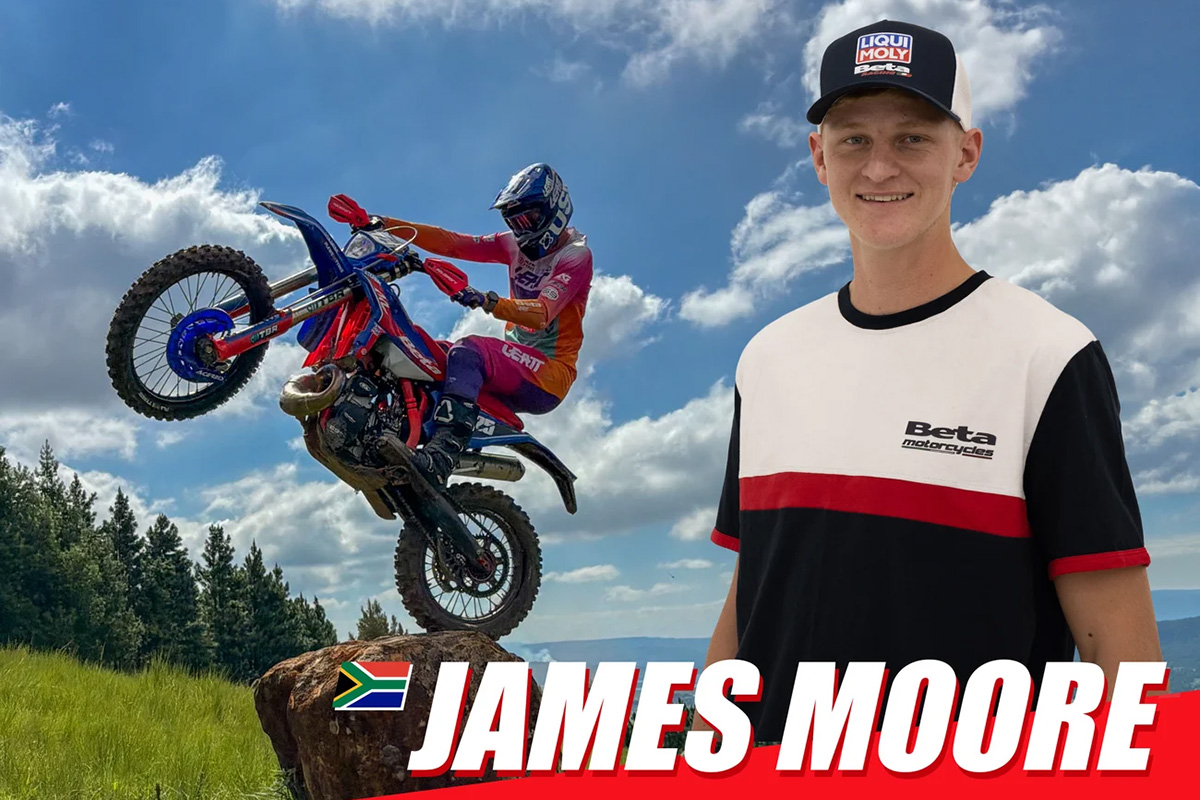 El ganador de Roof of Africa 2025, James Moore, se une al equipo Beta del Mundial de Hard Enduro