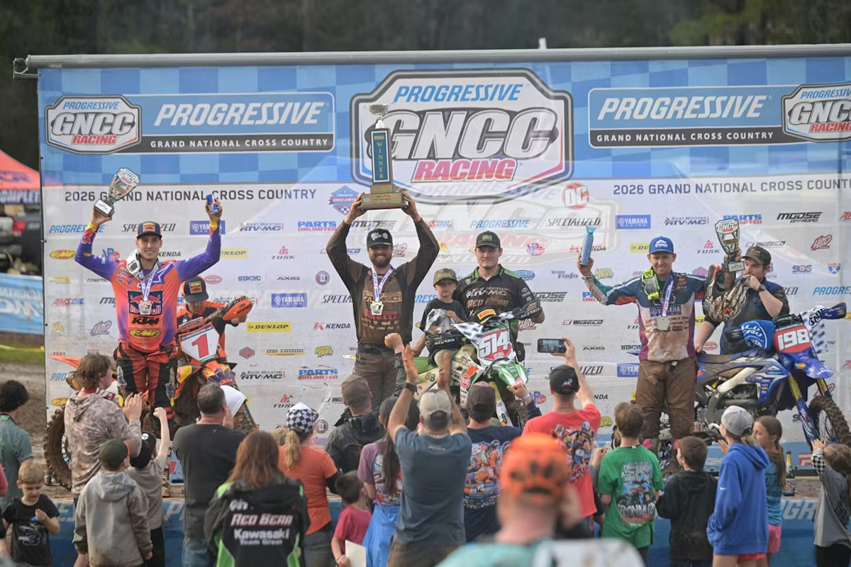 GNCC 2026 Results: Stew Baylor Toughs Out Talladega Mud for Rnd 3 Win
